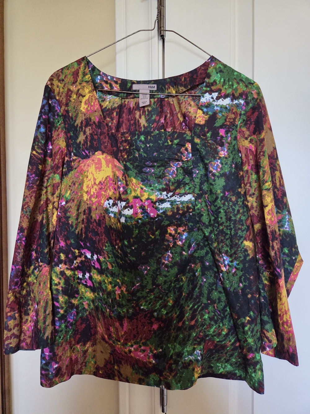 H&M Multicolor Abstract Print Women’s Top, Organic Cotton